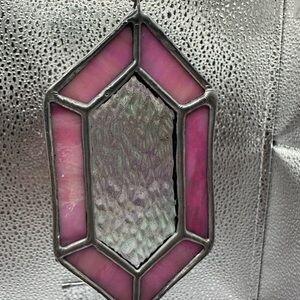 Pink Stained & Dicro Glass Hanging Decor